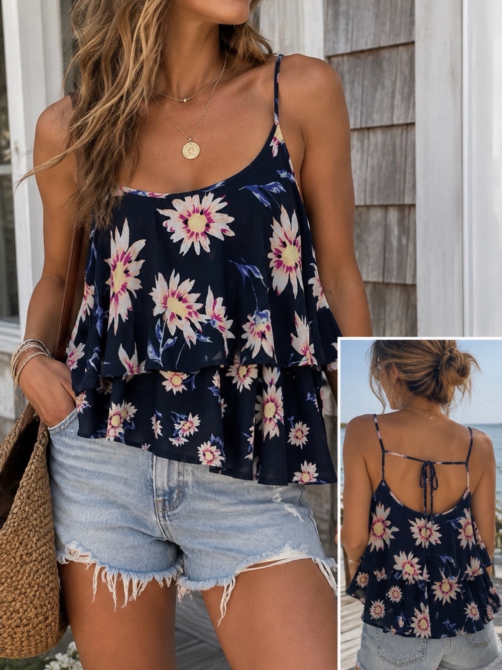 KIMCHI BLUE | Crop Floral Tank
